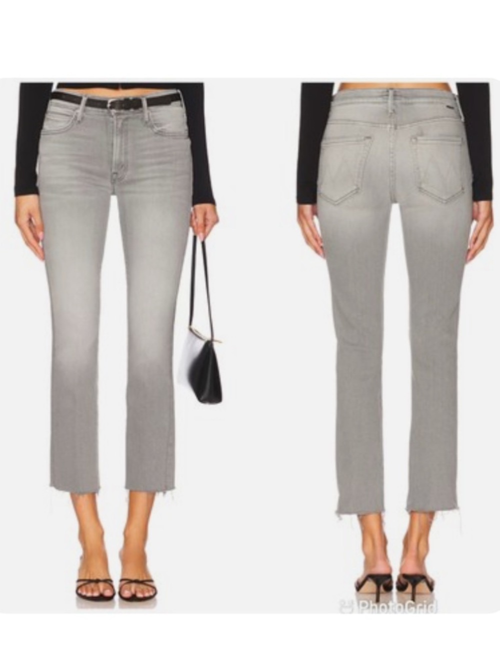 MOTHER The Rascal Ankle Fray Jeans in Grey Wash 'Noted' NWOT sz25
